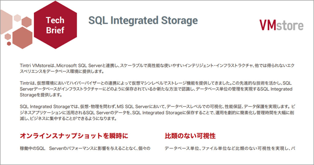 SQL Integrated Storage